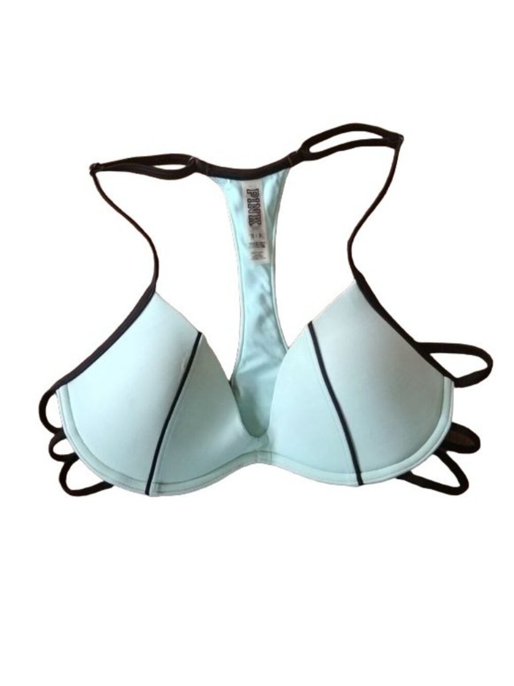 Victoria's Secret PINK Women's Small Aqua Strappy Bikini Top 90s Y2K Swim Retro